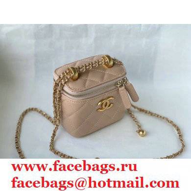 chanel Calfskin  &  Gold-Tone Metal NUDE SMALL VANITY WITH CHAIN ap2292